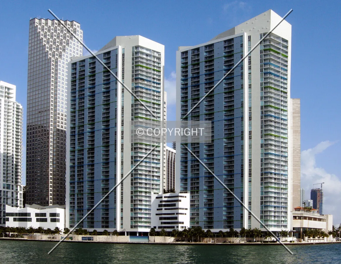 View from the southeast along Brickell Key