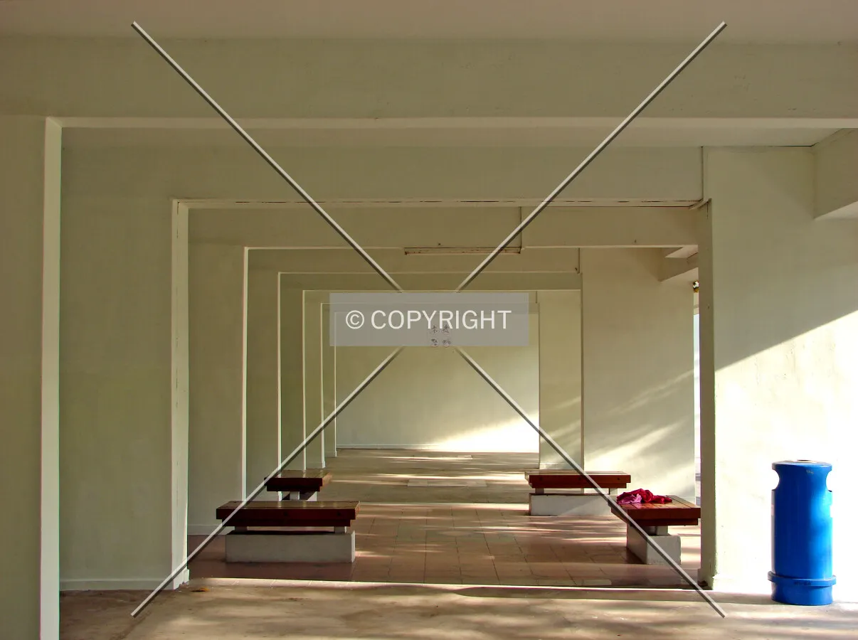 View of the void deck as seen from the central stairwell