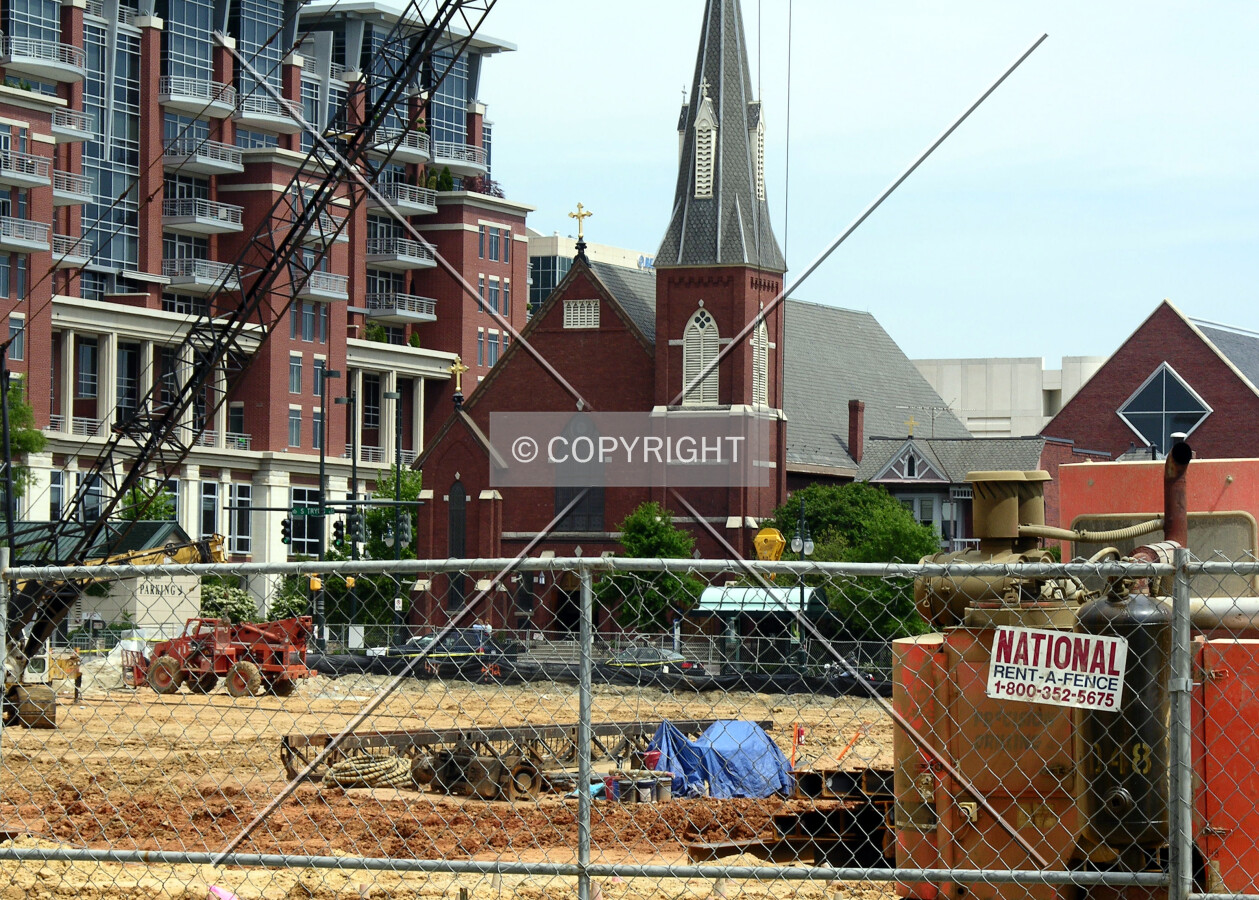 Looking northeast from South Church Street