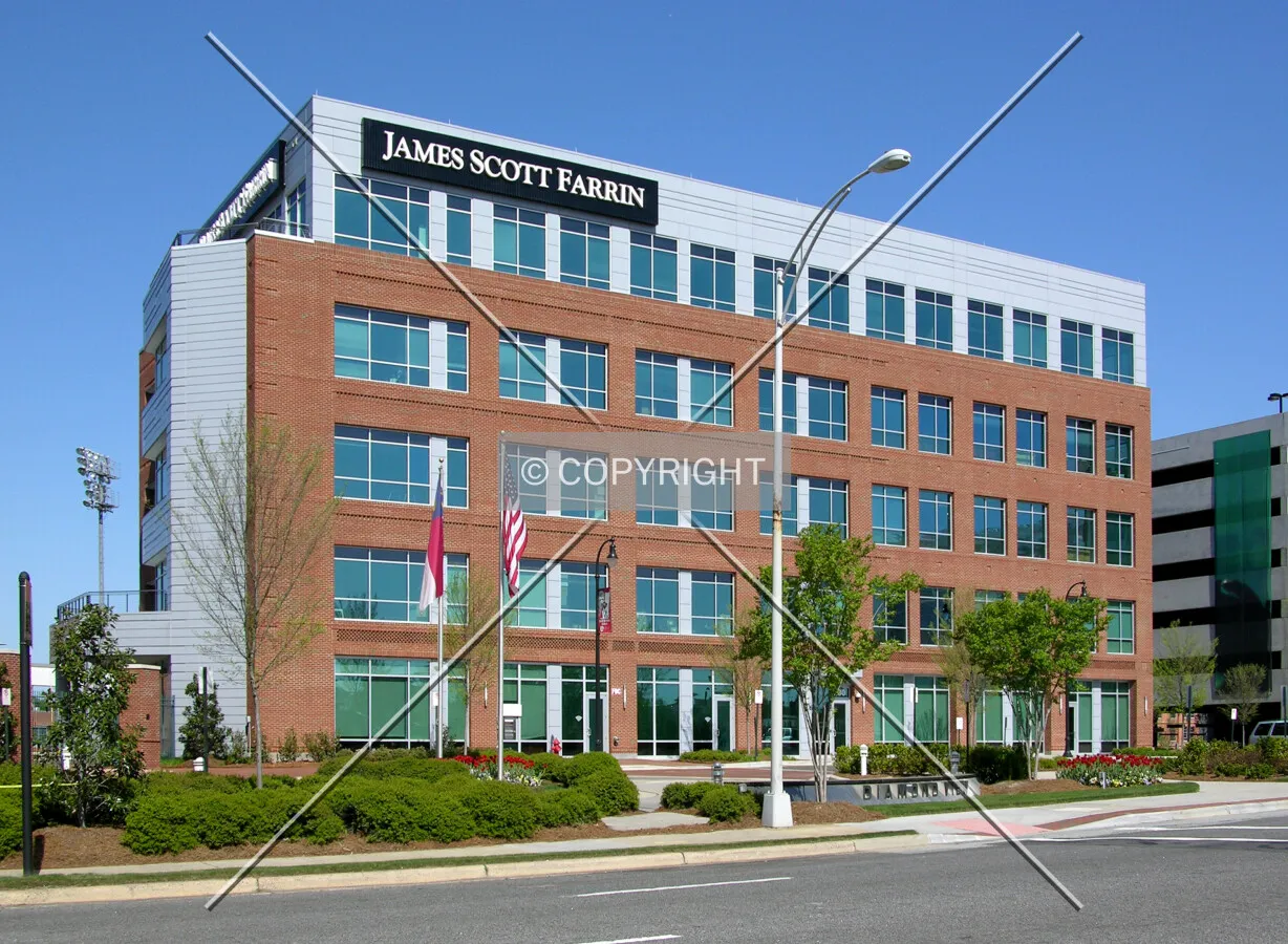 From across South Mangum Street to the east