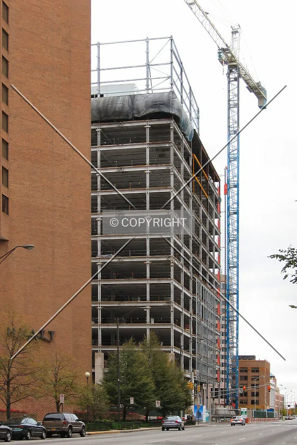 View to the west along West Washington Street, past the Hyatt Regency/National City Center