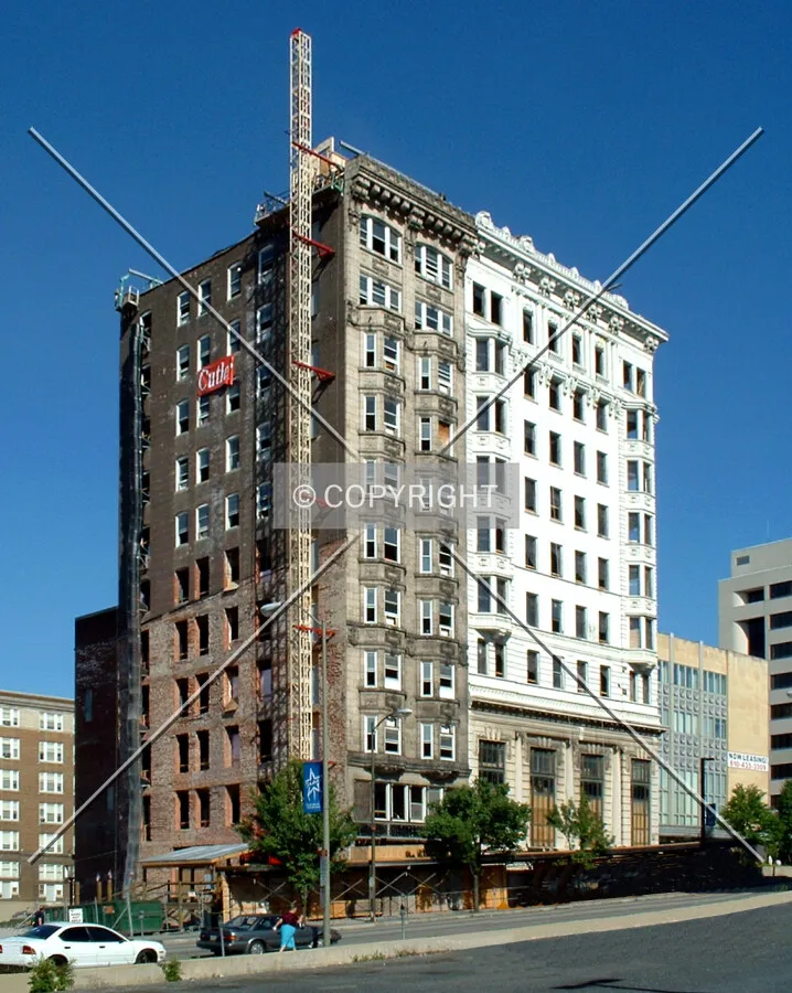 View from the northwest across 7th Street