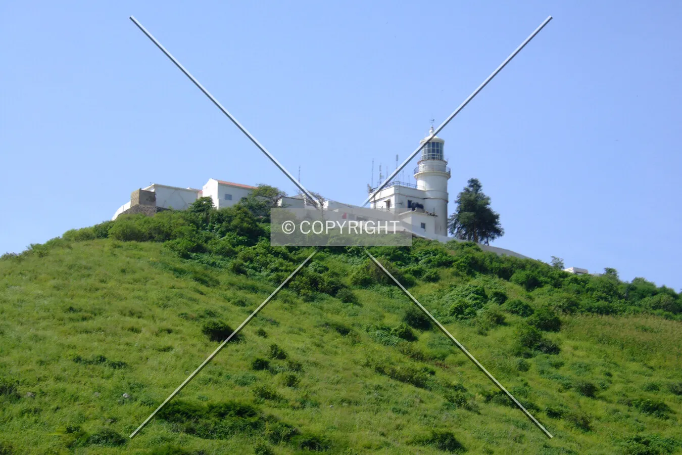 The lighthouse seen from the nearby road