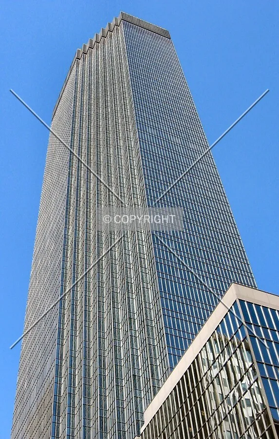 Looking up the southeast corner