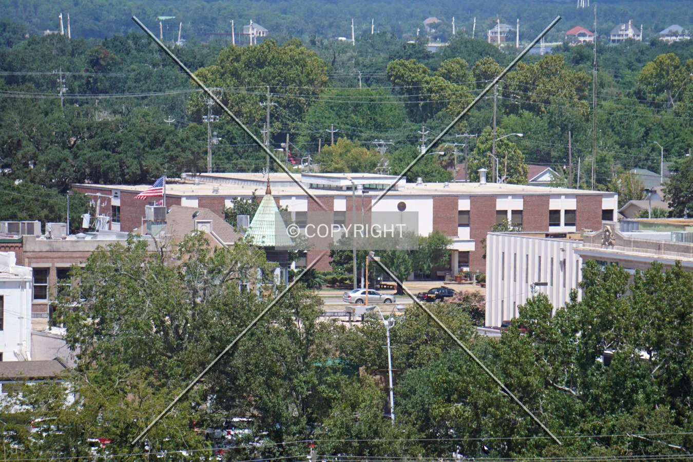 Distant view from the southwest; August 29, 2016