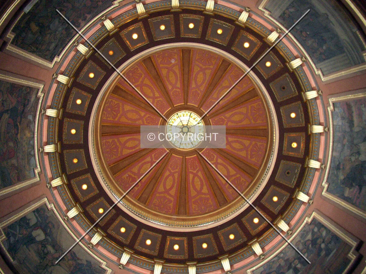 Looking up the ornate rotunda