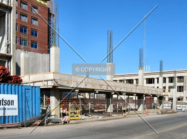 Parking ramp construction from across 10th Street