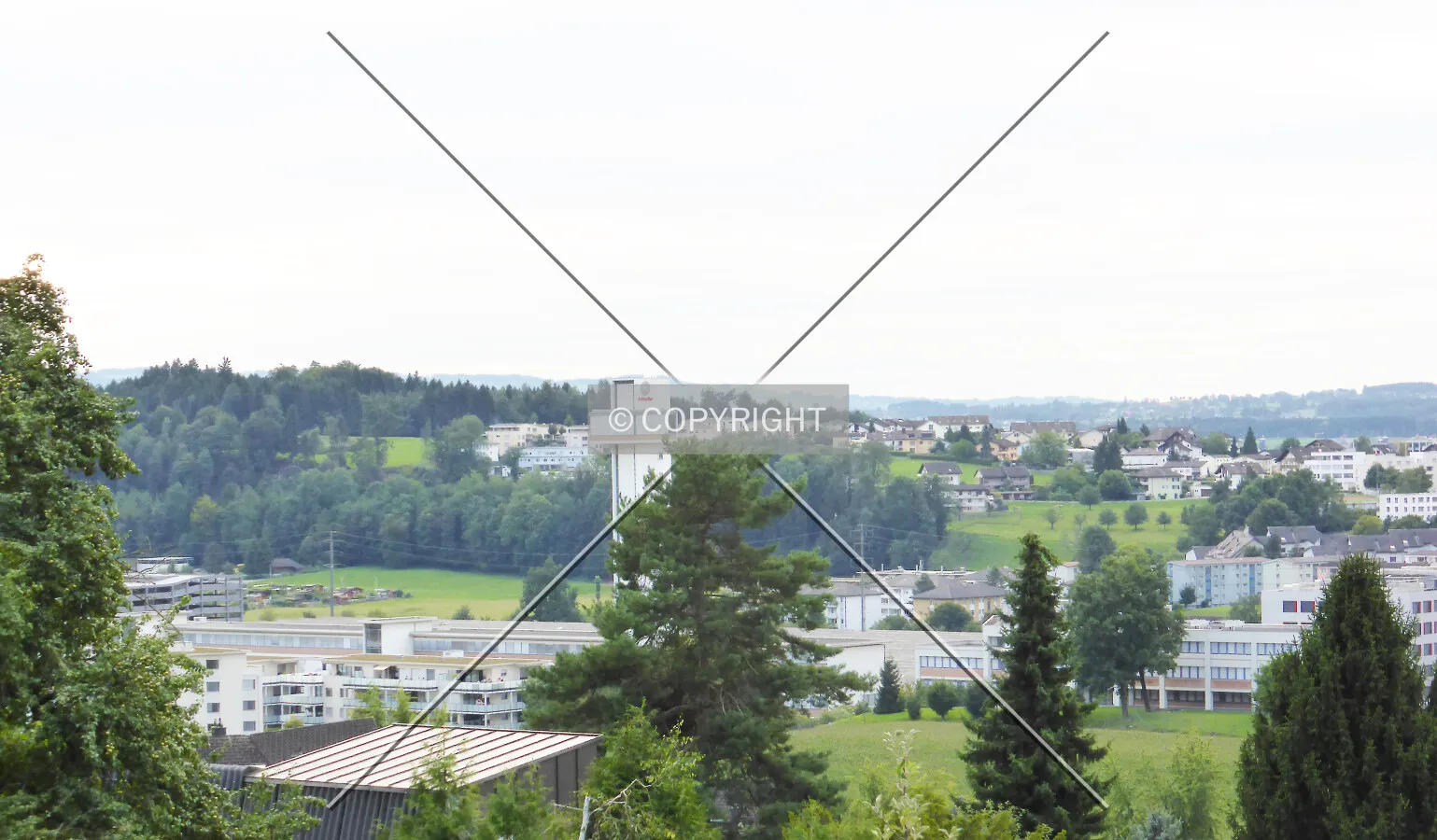 Looking over the Schindler factory site in Ebikon, Switzerland