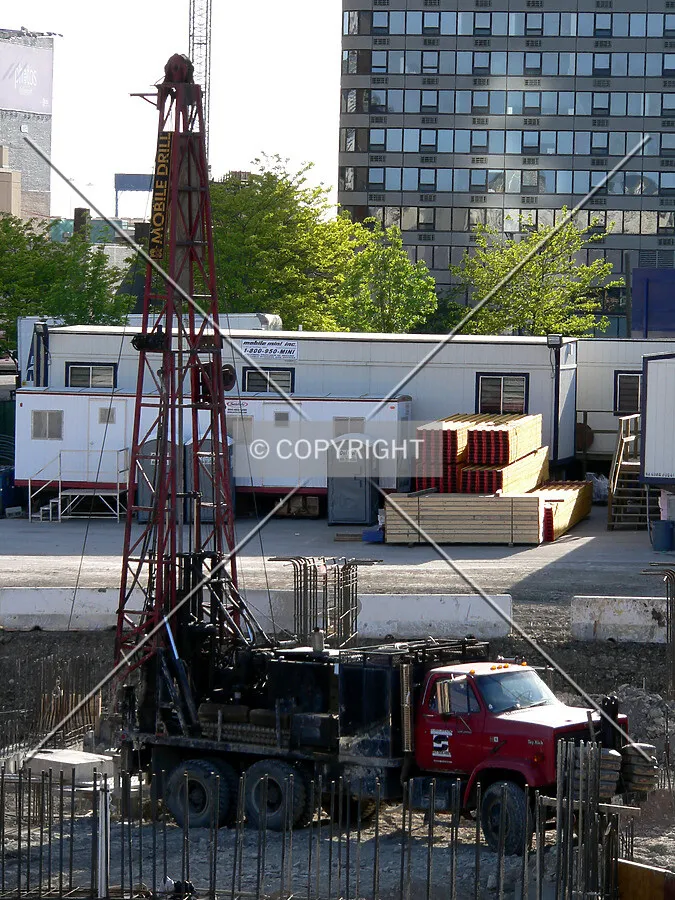 Soil testing truck on site