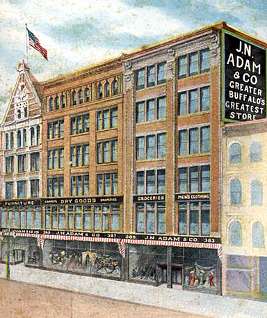 Vintage view from the southwest showing incremental additions