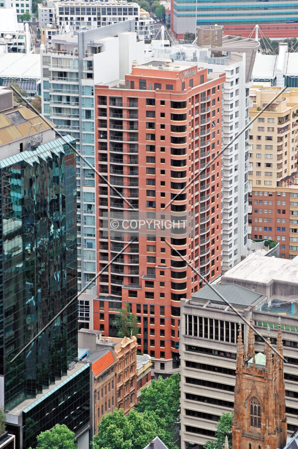 Elevated view from the northeast