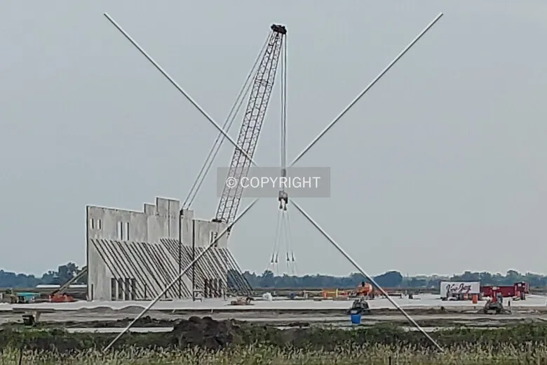 Northwest view during construction; September 10, 2020