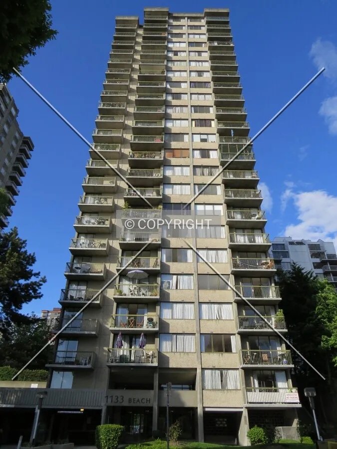 Looking up from Beach Avenue