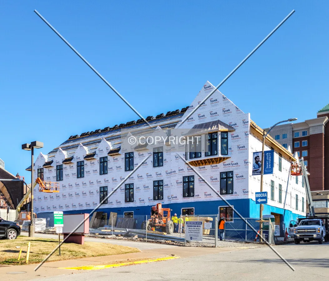 From the southwest during construction, Friday, December 3, 2021