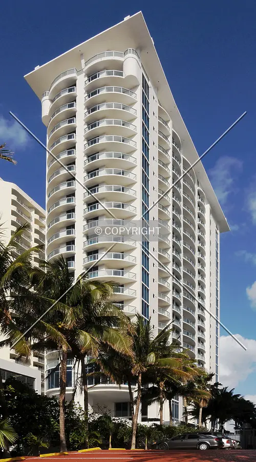 View from the southwest across Collins Avenue
