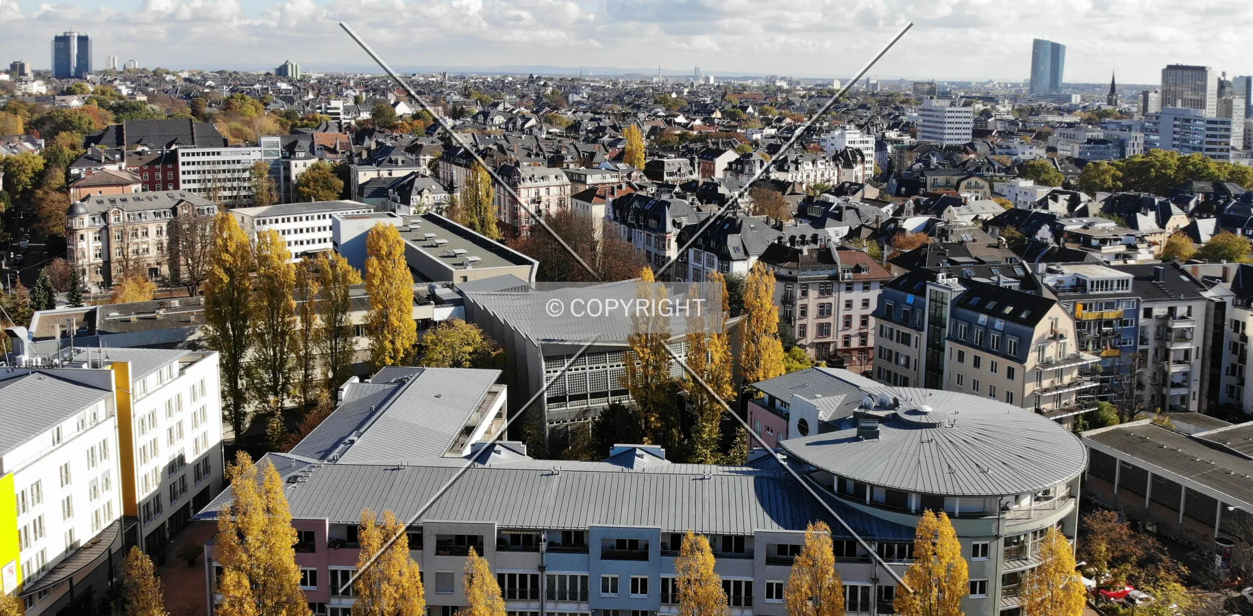 View over Frankfurt Nordend district