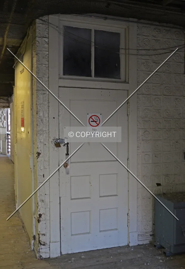 Entrance to older station house from the mezzanine level; March 7, 2015.