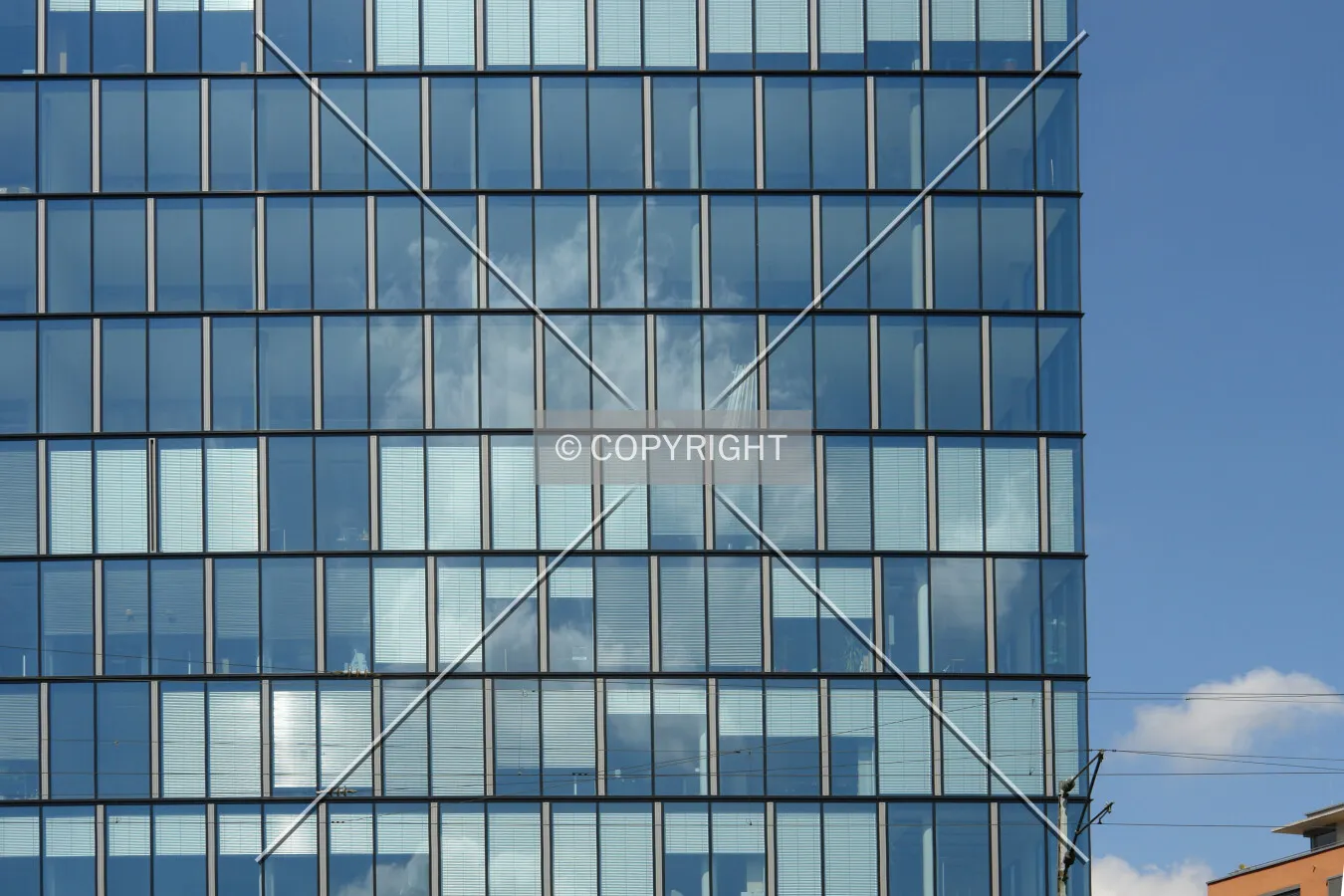 Facade detail of MainTriangel in Frankfurt Sachsenhausen