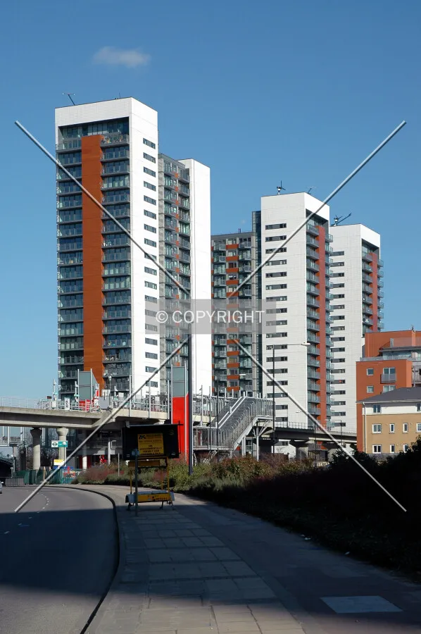 View from Blackwall Way to the west