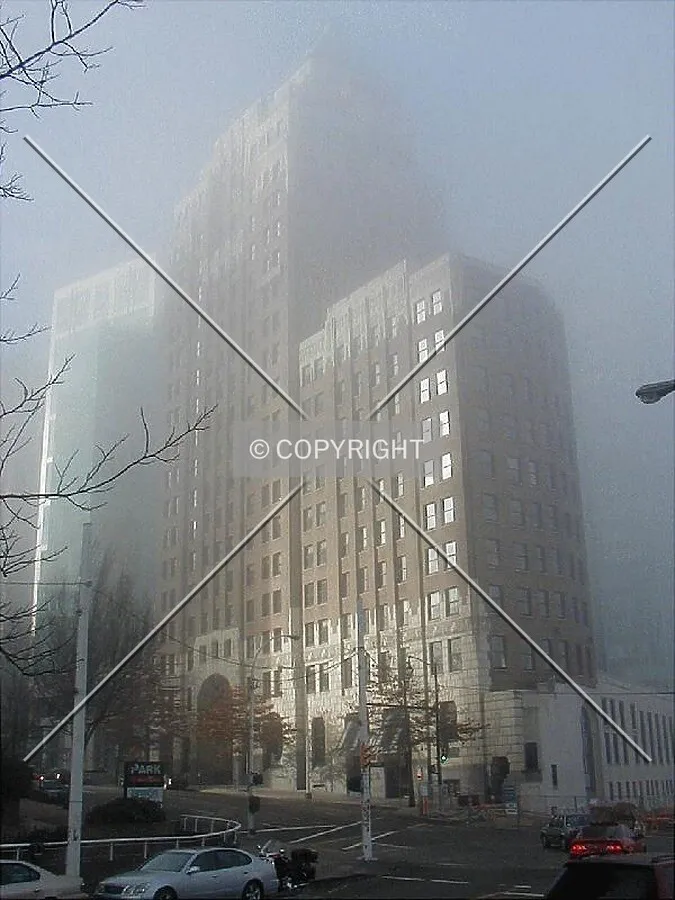 View from Waterfront Centre on a foggy winter morning
