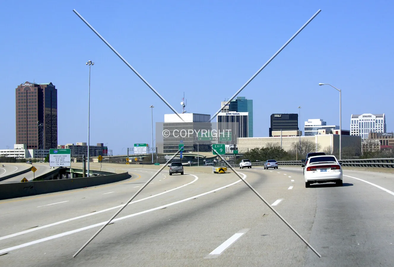 Downtown skyline from Interstate 264 to the east