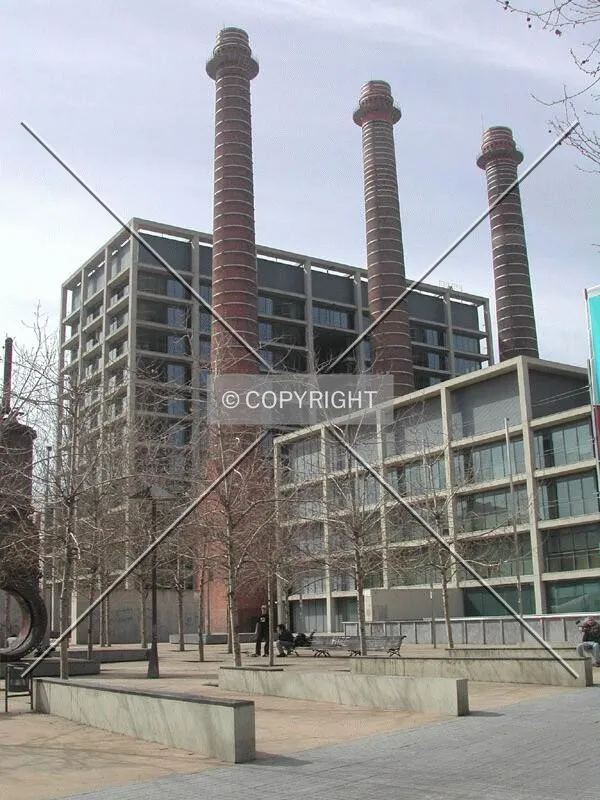 View of the building and the chimneys