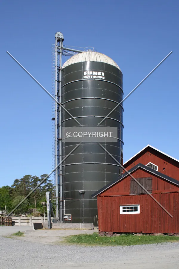 A silo containing pig feed