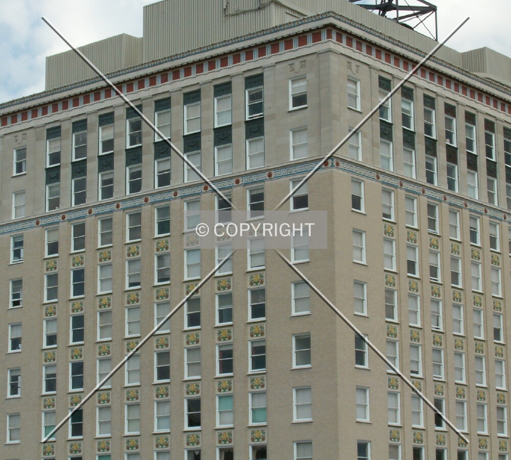View of the detail on the building