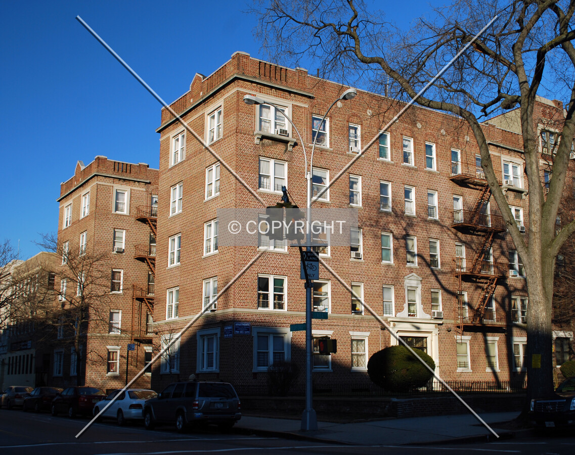 Viewed from the southwest along Bedford Avenue