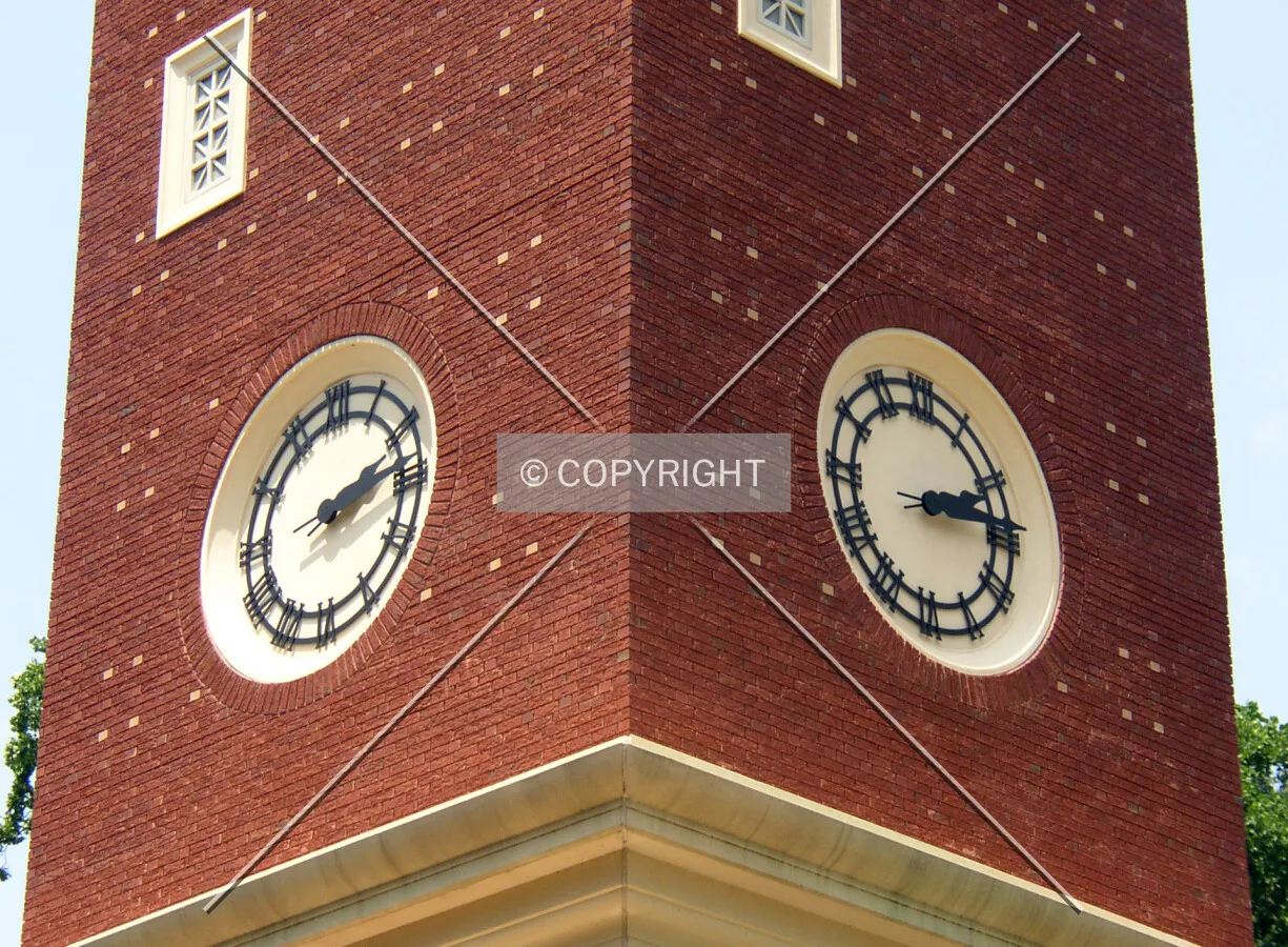 Detail of the clocks on the southeast corner