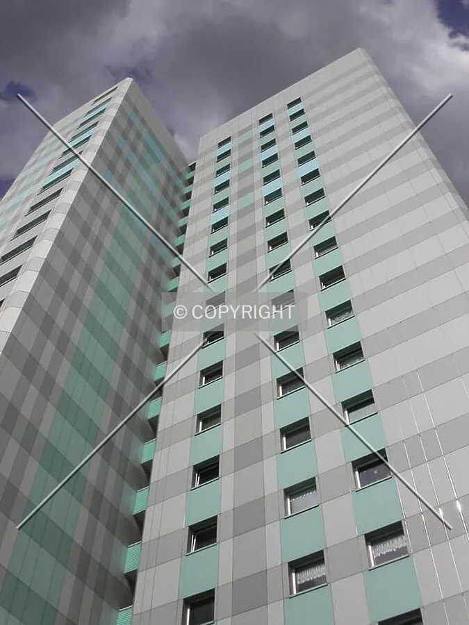 Look up view of the building
