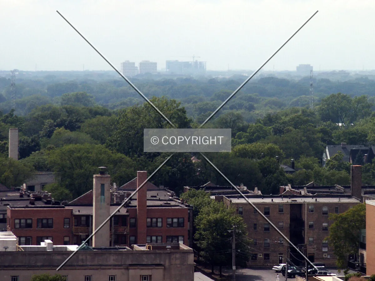 On the distant horizon as seen from Sherman Plaza in Evanston