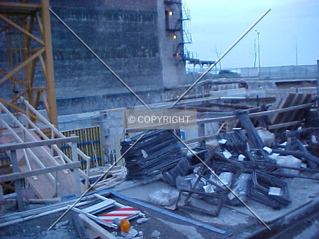 Looking down into the construction site