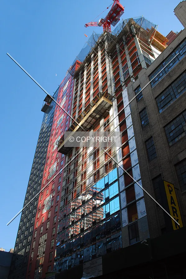 Looking up from West 40th Street