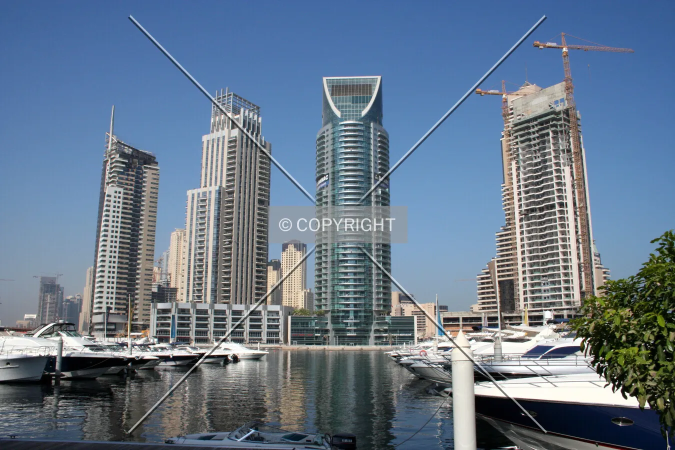 Looking across the marina