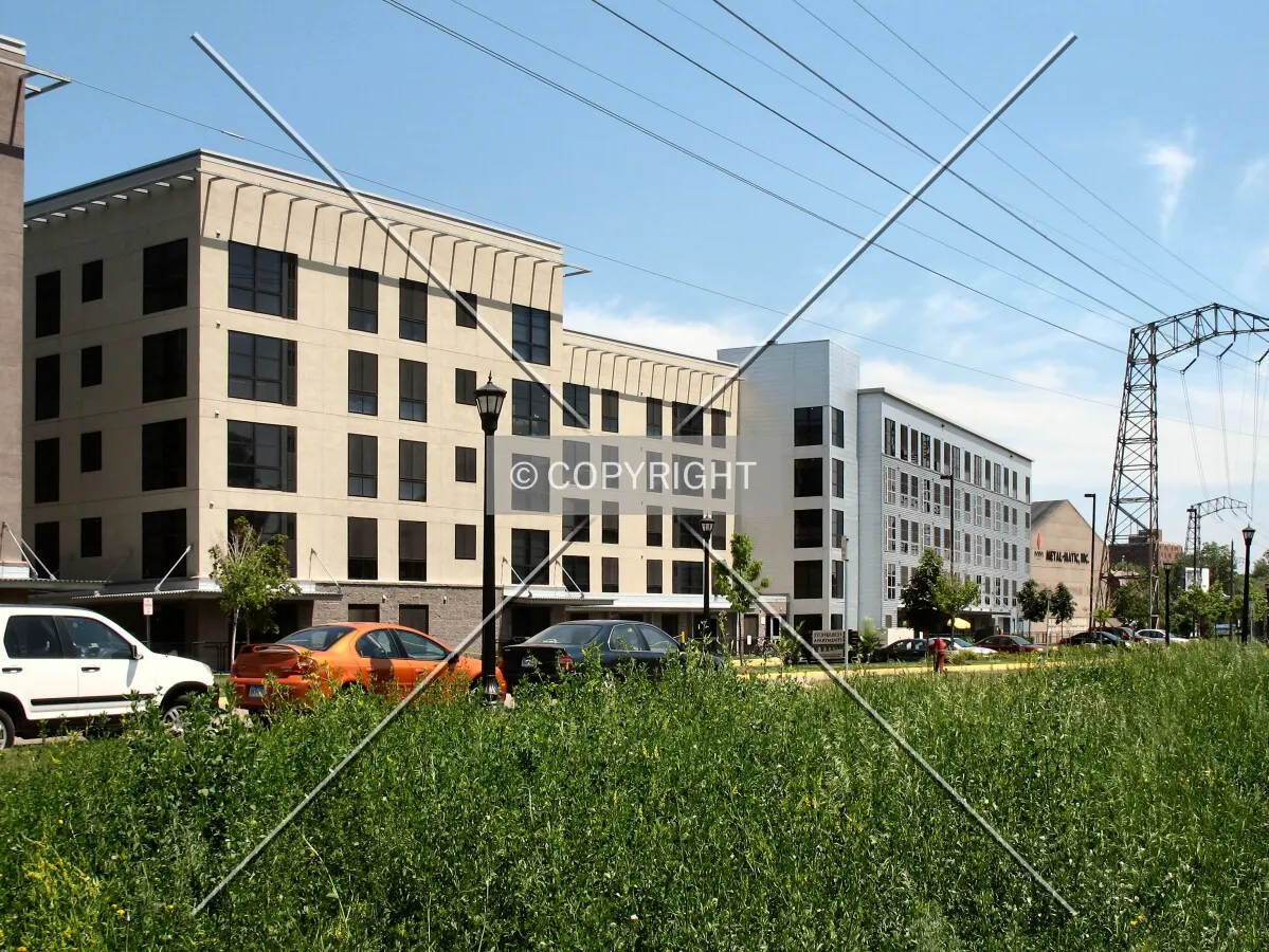 View to the northeast across Main Street SE