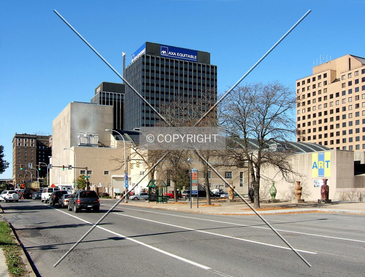 View from the southeast along Harrison Street