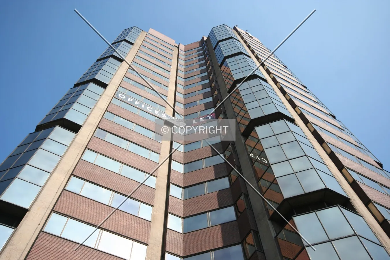 Looking up from the base