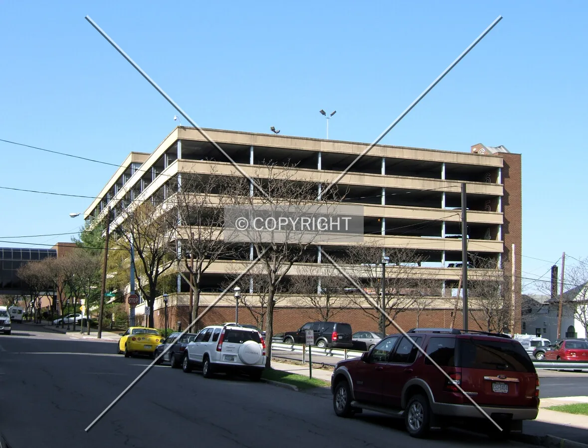 View from the northeast along Jefferson Avenue