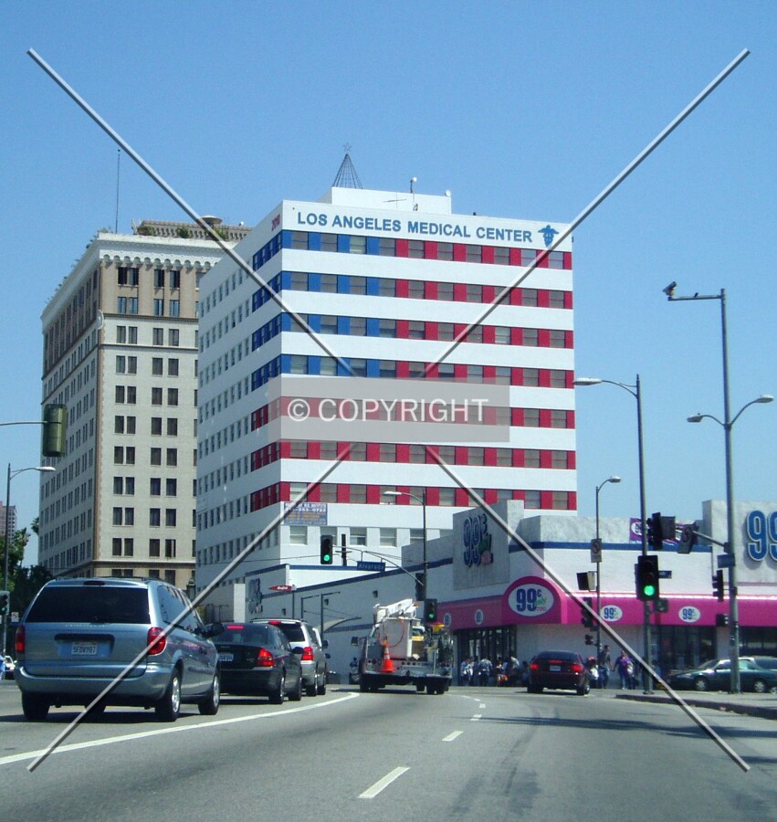 From the west on Wilshire Boulevard