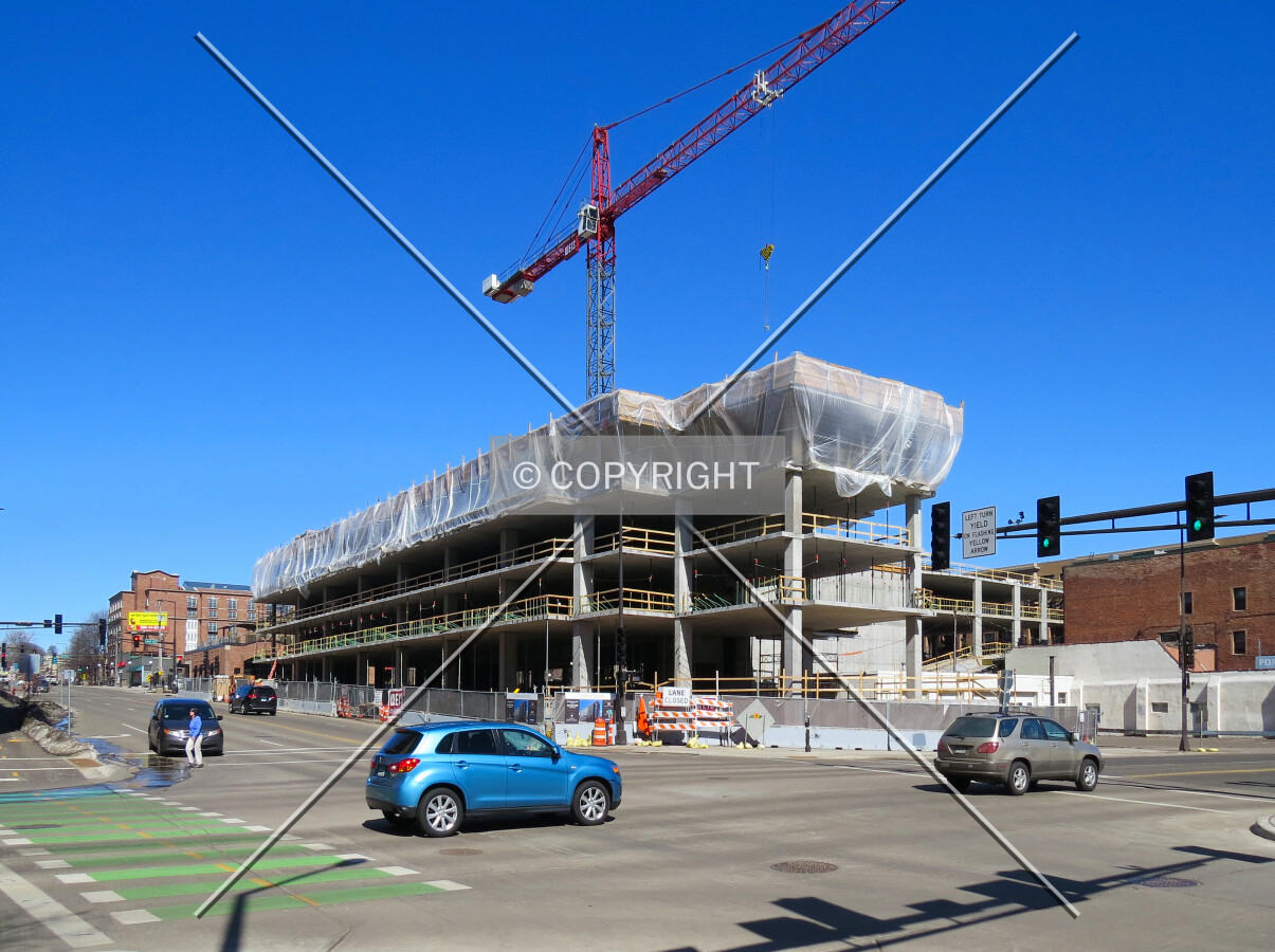 View to the north across Jackson Street & East 7th Street