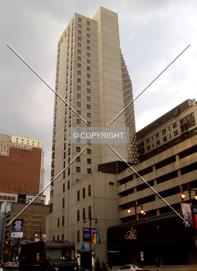 From the southwest across South Broad Street