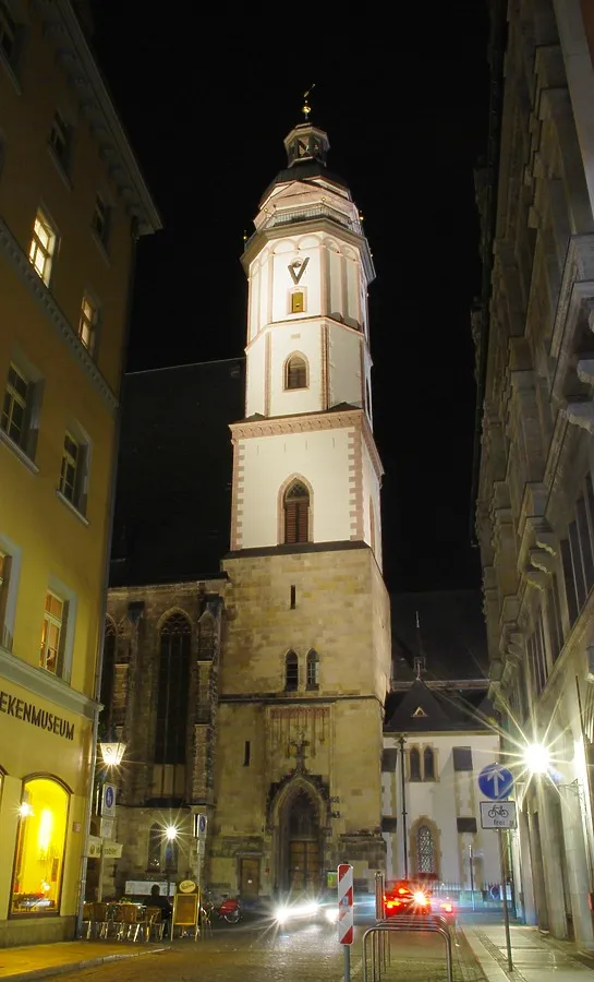 The church tower at night