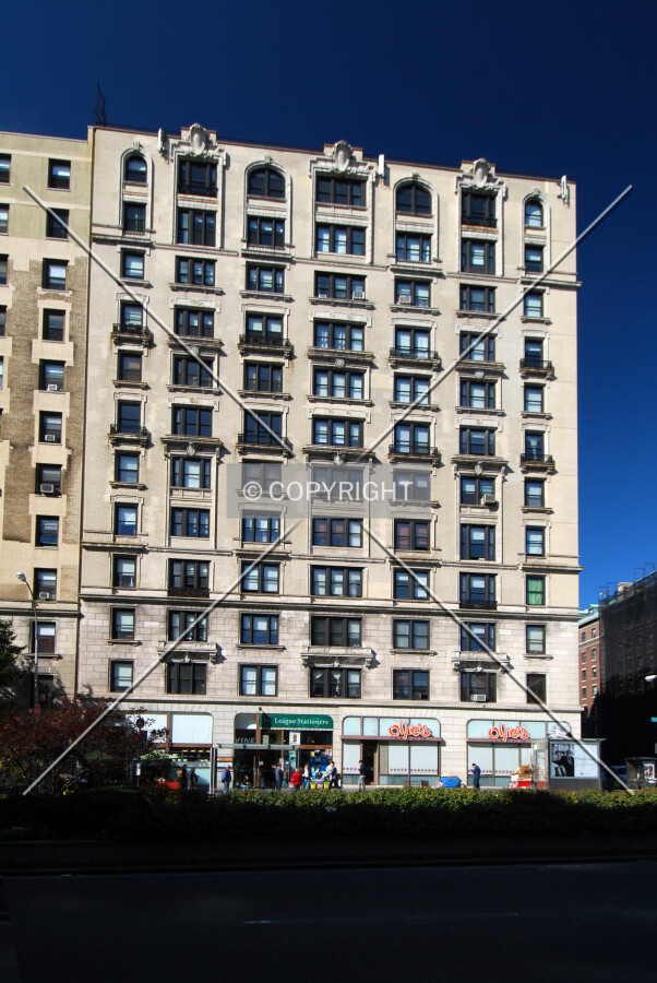 Full front view across Broadway