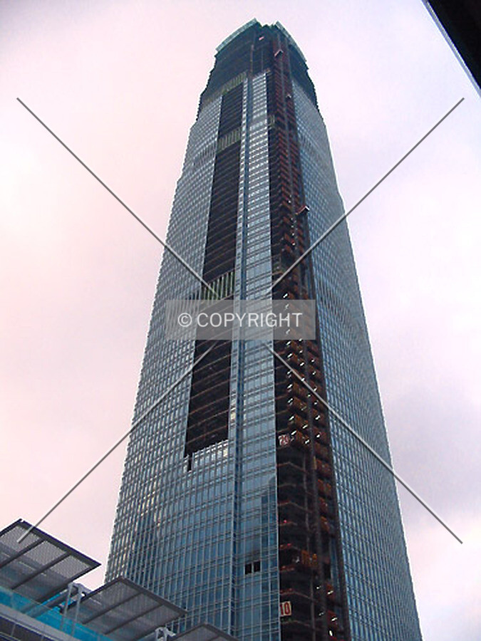 Section of Alimak lifts removed on the south facade and section being closed up