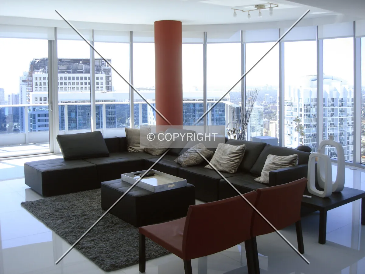 A typical living room inside the tower