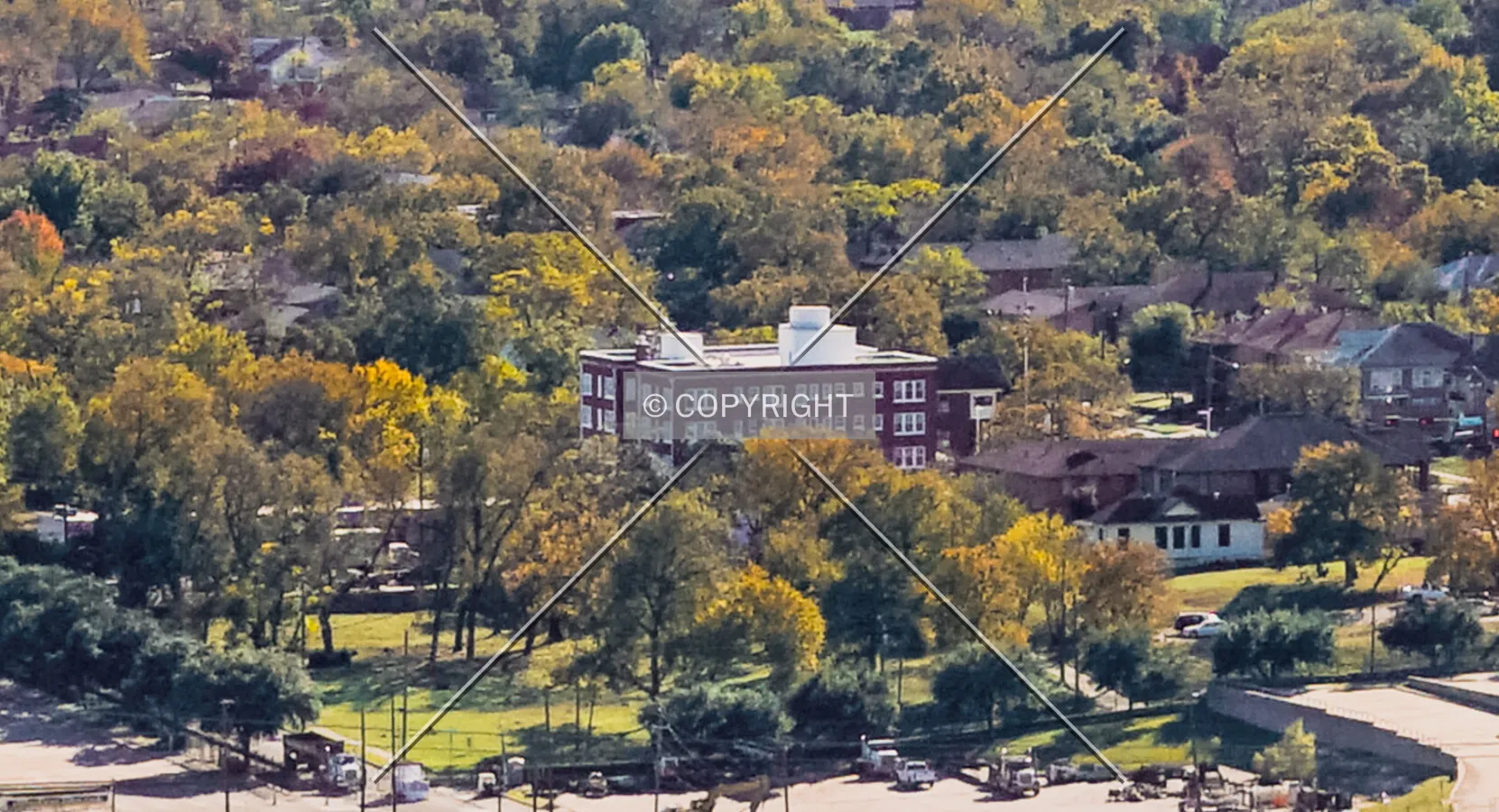 Distant view from the northeast; November 18, 2021