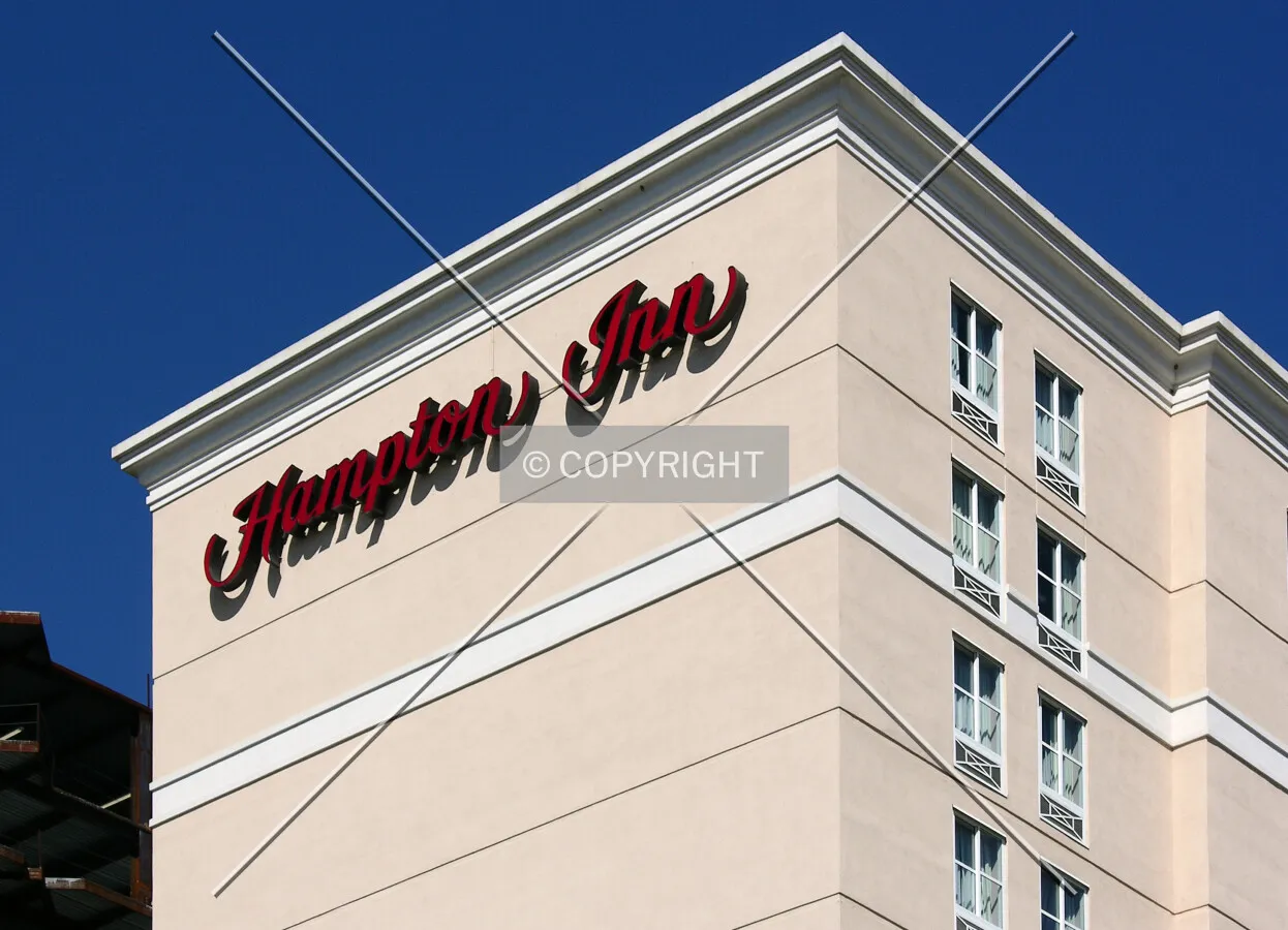 Signage atop the southern side