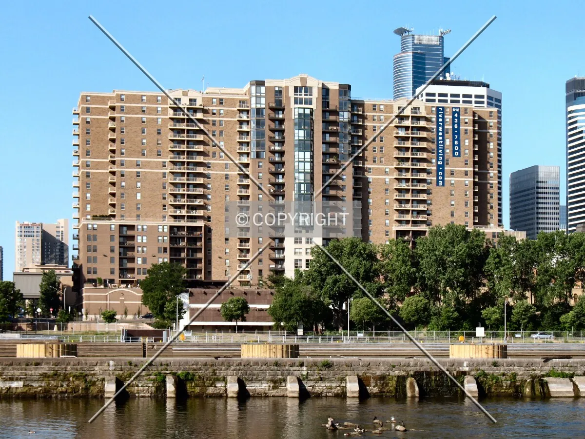 View to the south from Water Power Park at St. Anthony Falls