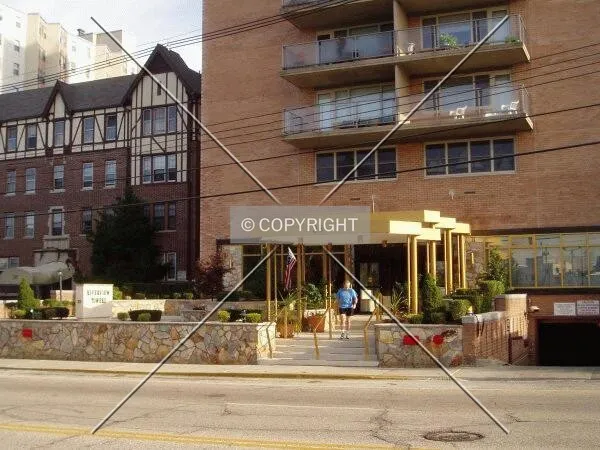 The front entrance on Riverside Avenue